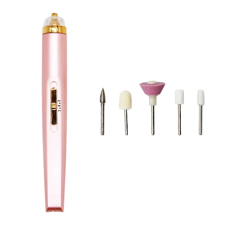 

Electric Nail Drill Nails Art File Electric Manicure Set Portable Nail Polisher Grinding Burnishing Machine, Pink