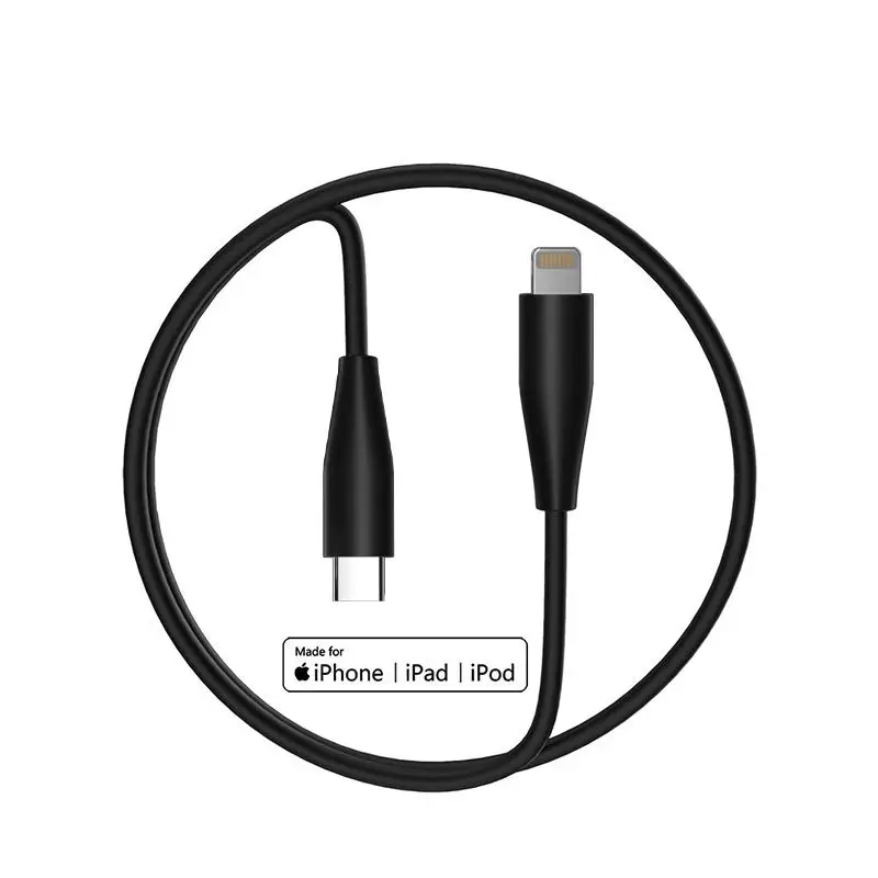 

SOCW 18W PD Quick Charging Cables MFi Certified C94 Chip USB Type C to lightning cable, Colorful black and white