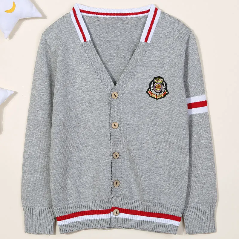 British School Uniform Cardigan Boys Sweater V-neck Children Knitwear ...