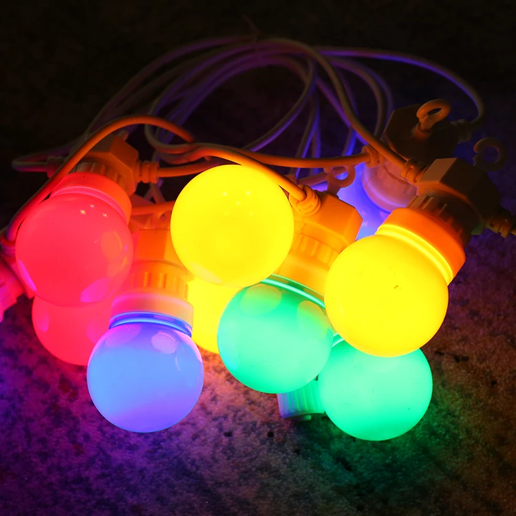 ad zhejiang colorful light chain for outdoor party and weeding use 220v G50 rubber led string light holiday lighting