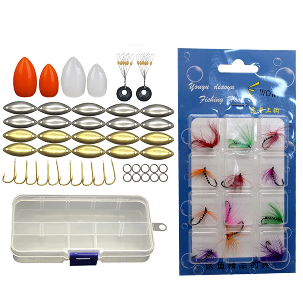 

All in One Hooks Casting Aid Sequins Swivels Beads Space Beans Fly Fishing Lure Accessories Set