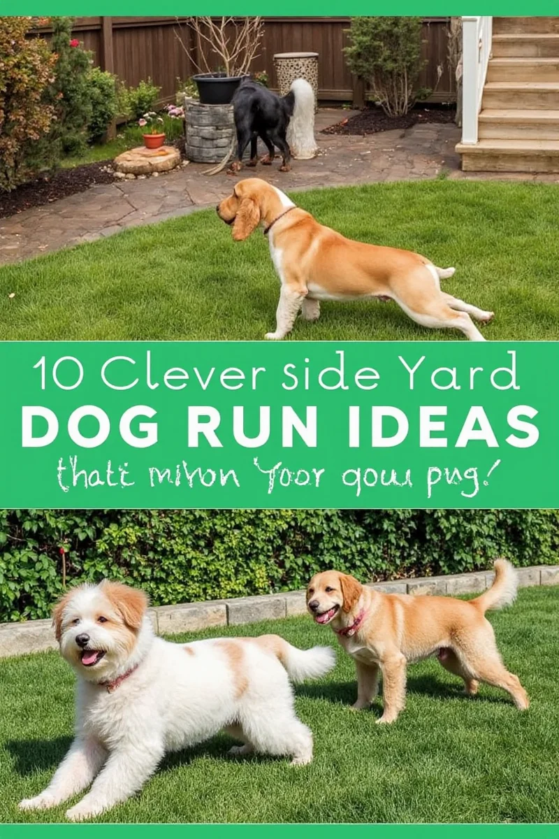 Wall-mounted pet fountain installed next to a side yard dog run