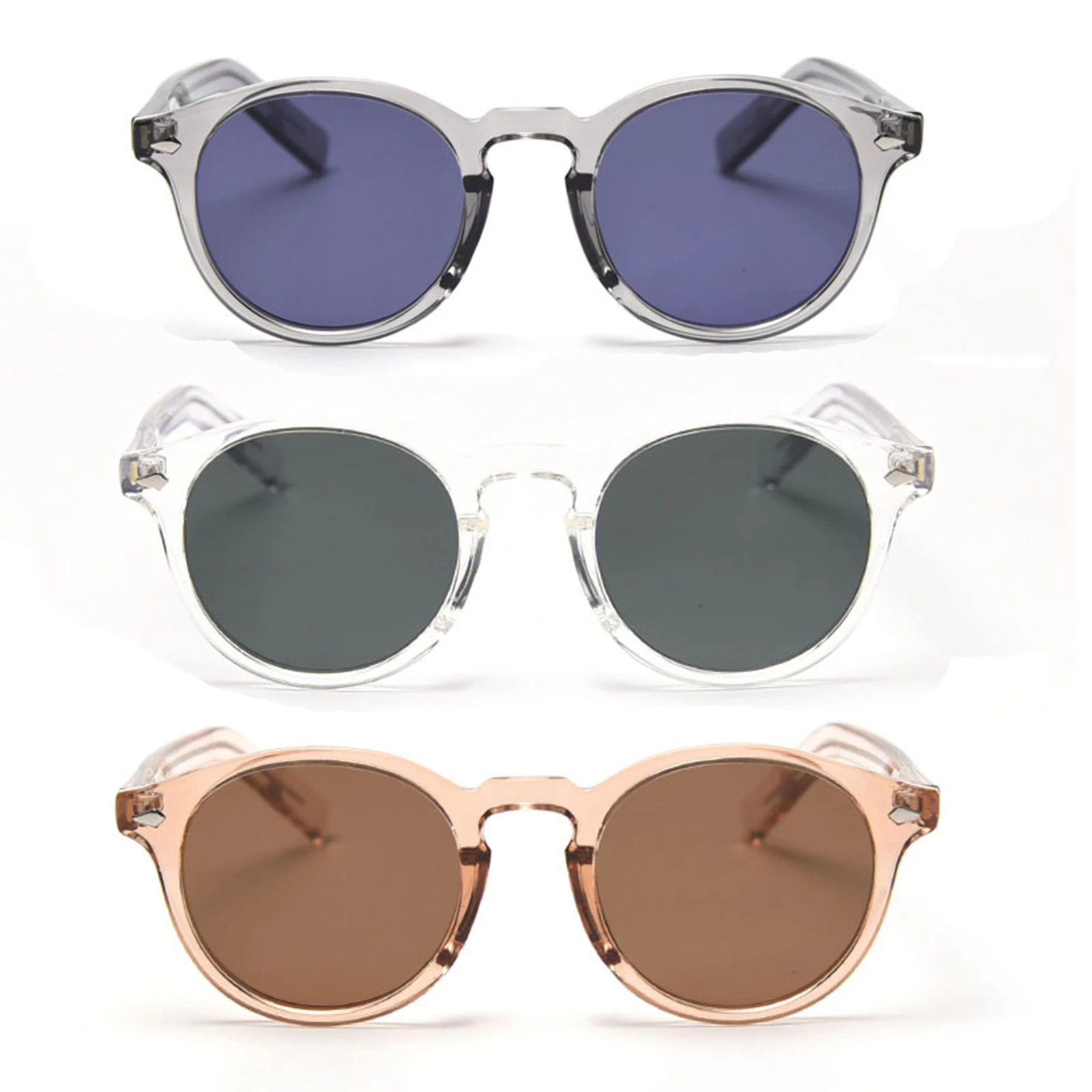 

2023 New arrival round shades sunglasses TR90 frames vintage polarized sun glasses women men