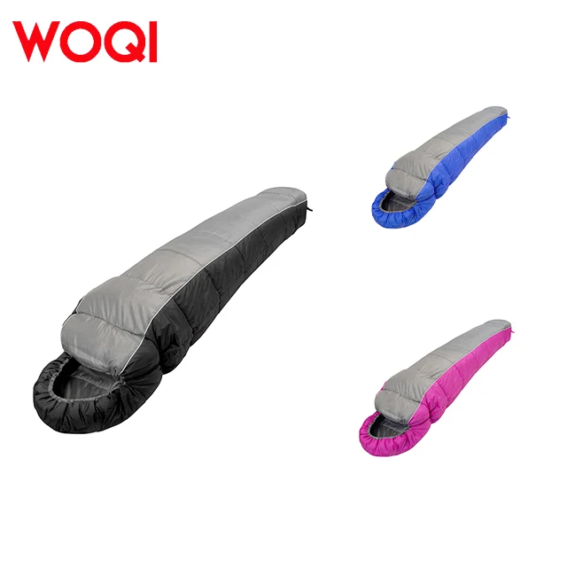 WOQI Cold Weather Adults Large Size Filled Cotton Mummy Colored Sleeping Bags Suitable for Camping and Hiking