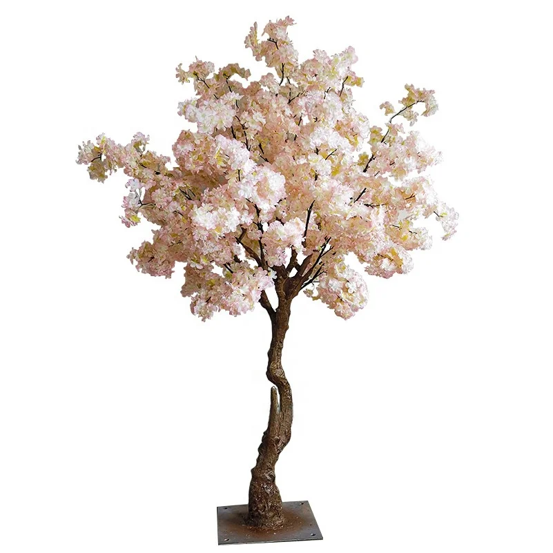 

Decoration table tree mini pink artificial flower tree / artificial cherry blossom tree centerpieces for wedding table, Natural color + pink flower