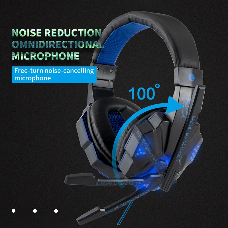 

Professional Led Light Gamer for Computer Ps4 Ps5 Headphones Bass Stereo Pc Wired Mic Gifts 7.1 Quest 2 Gaming Headset