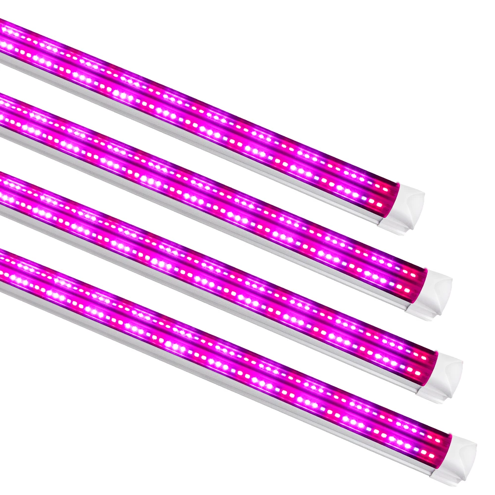 t8 t5 2ft 3ft 4ft 120cm 300W 288PCS SMD LEDS pinky red blue uv ir qb led grow light tube