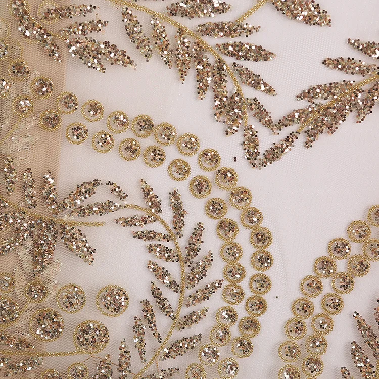 gold net fabric with foiling