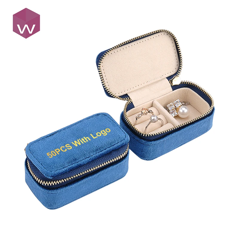 

Novelty Elegant Gift Pouch Box Girls Velvet Necklace Earings Packaging Display Set Travel Case Jewelry Jewelry Box for Packing, Blue