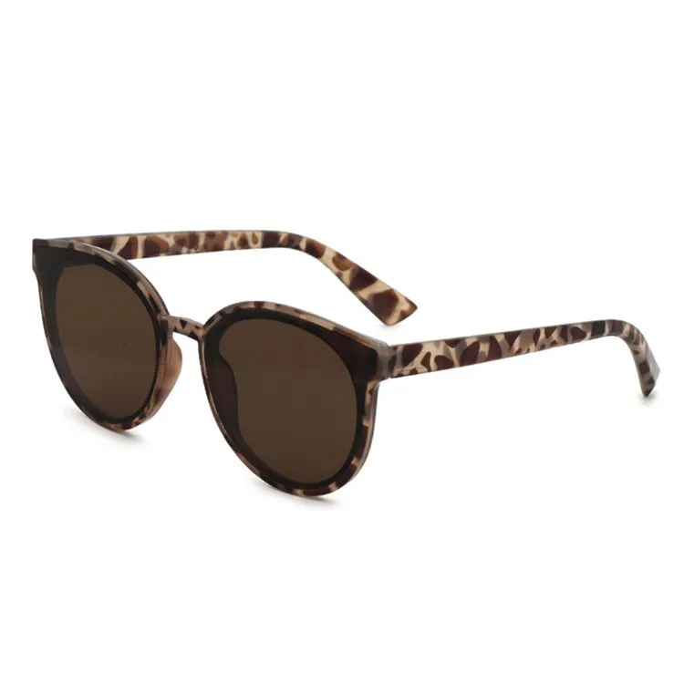 

2021 VIFF HP18062 Custom Logo Brown Leopard Frame Shades Sun Glasses Round Fashion Sunglasses