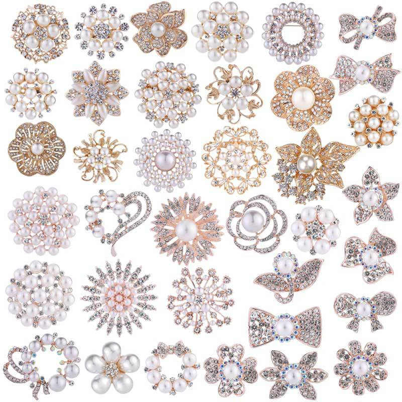 

Fashion New Brooch Lapel Pin Art Flower Corsage Sweater Cardigan Pins Badge Shawl Scarf Buckle Women Accessories, 42 colors