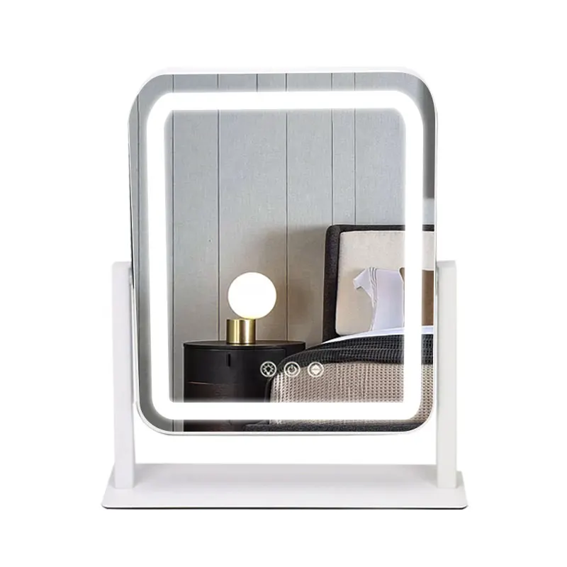 

GHT H-1001 Led Mirrors 3 Color Travel Compact Lighted Makeup Mirror For Led Ring Complement Makeup Mirror, Customized color