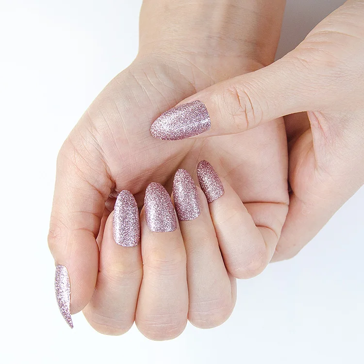 

Hot sell artificial fingernails DIY 24pcs/set Glitter fingernails decorated press on nails supplies
