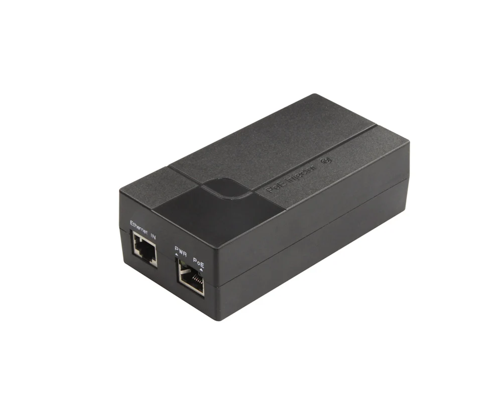 

CCTV PoE injector manufacturer in China Gigabit single port PoE Injector 15Watts 110V-240V AC input