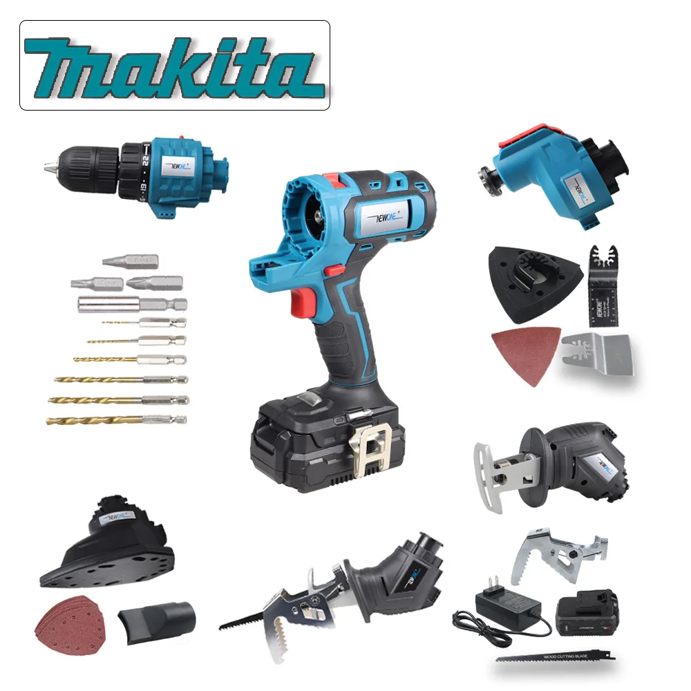 

18V Makita 5 in 1 Multifunction Cordless Oscillating Tool,Jig Saw Reciprocating saw and Mouse Sander attachments