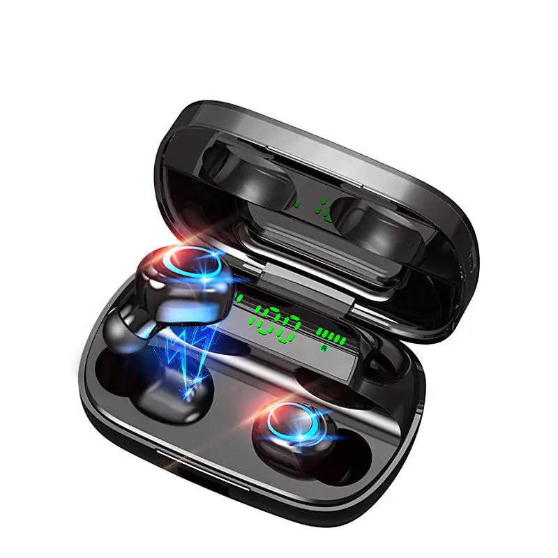 

Audifonos S11 TWS 2021 Hot selling 3500mah power bank charger 2 in 1 bt wireless tws headphones earphone S11, Black