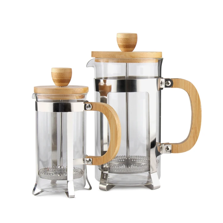 

Manufacturers Sell Well Bamboo French Press Glass Hot Iced Coffee Maker