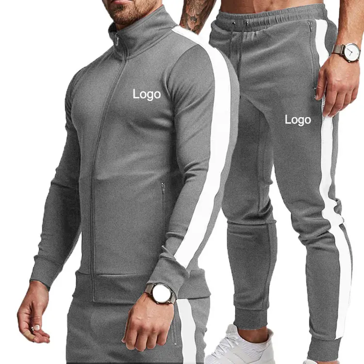 

Custom High Quality Two Piece Zipper Plus Size Mens Jogger Sweatsuit Sets Chandal Survetement Homme Tracksuits For Men Jogging