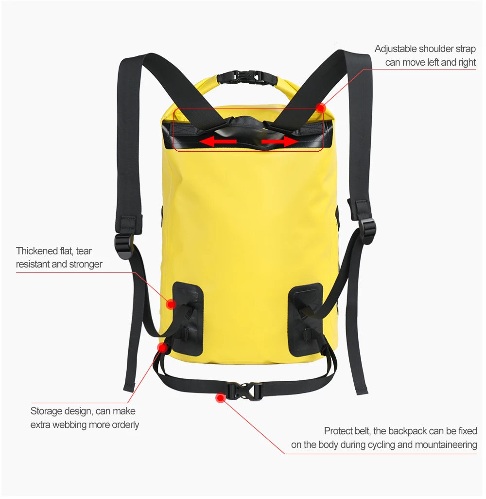 Rhinowalk Bicycle Rucksacks Waterproof Dry Backpack 25l/35l Heavy Duty