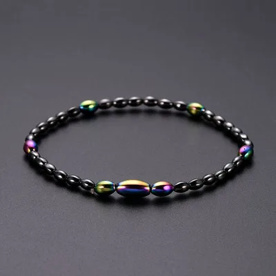 

2021 Hot Sale Handmade AB Color Plated Beads Bracelets Women Foot Jewelry Energy Stone Hematite Beads Anklets For Feet Jewelry