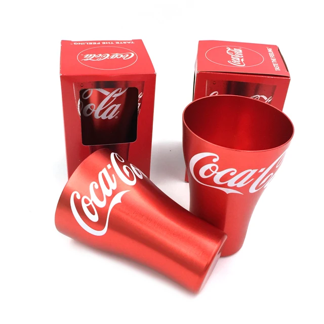

Wholesale 600Ml/350Ml Customizable Logo Colorful Cola Aluminum Metal Stainless Steel Cups