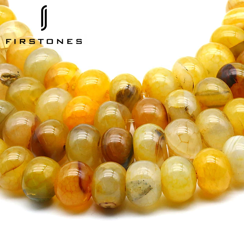 

Rondelle Abacus Shaped Loose Natural Agate Loose Polished Smooth Spacer Stone Beads for Jewelry Making, Various