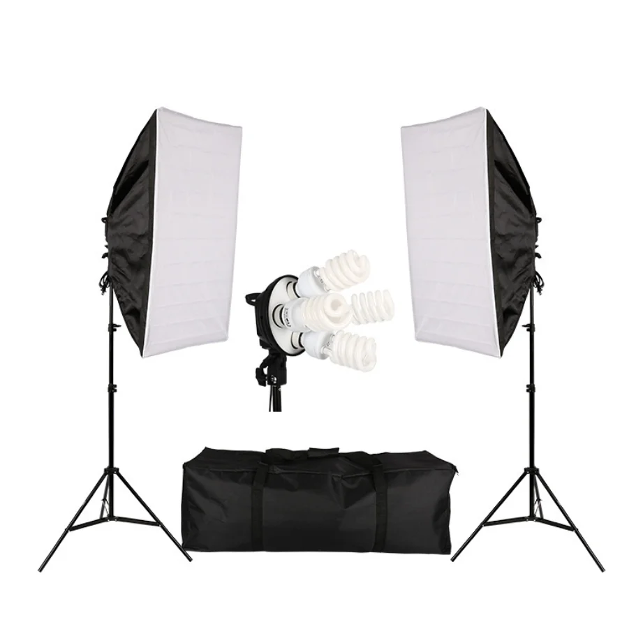 

Photography 50x70CM Lighting Four Lamp Softbox Kit With E27 Base Holder Soft Box Camera Accessories