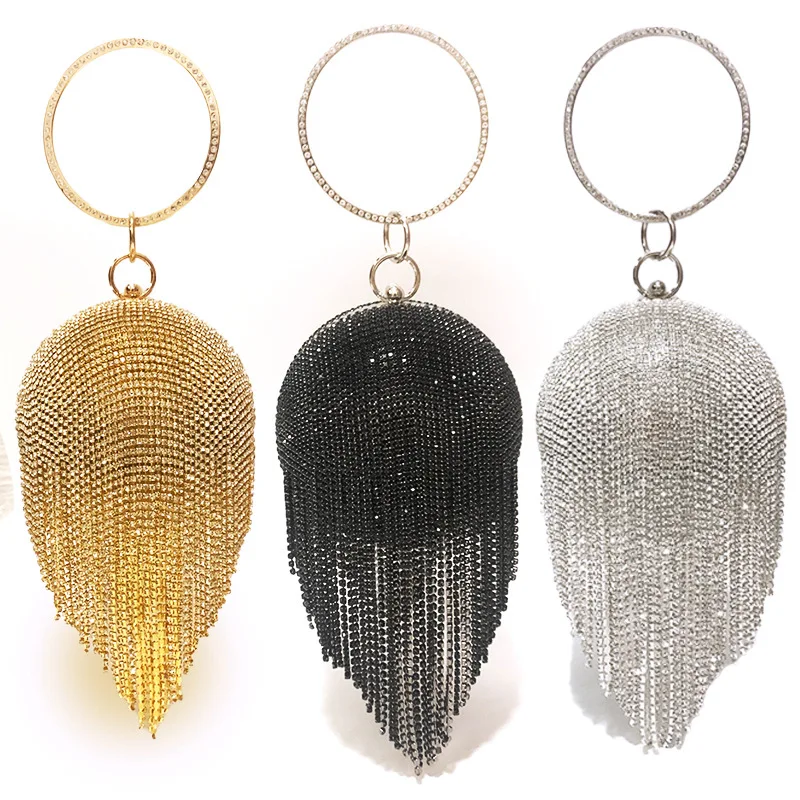 

Shiny party wedding diamond clutch purse ladies bling bling rhinestone bag fashion round ball clutch bag evening bags for women