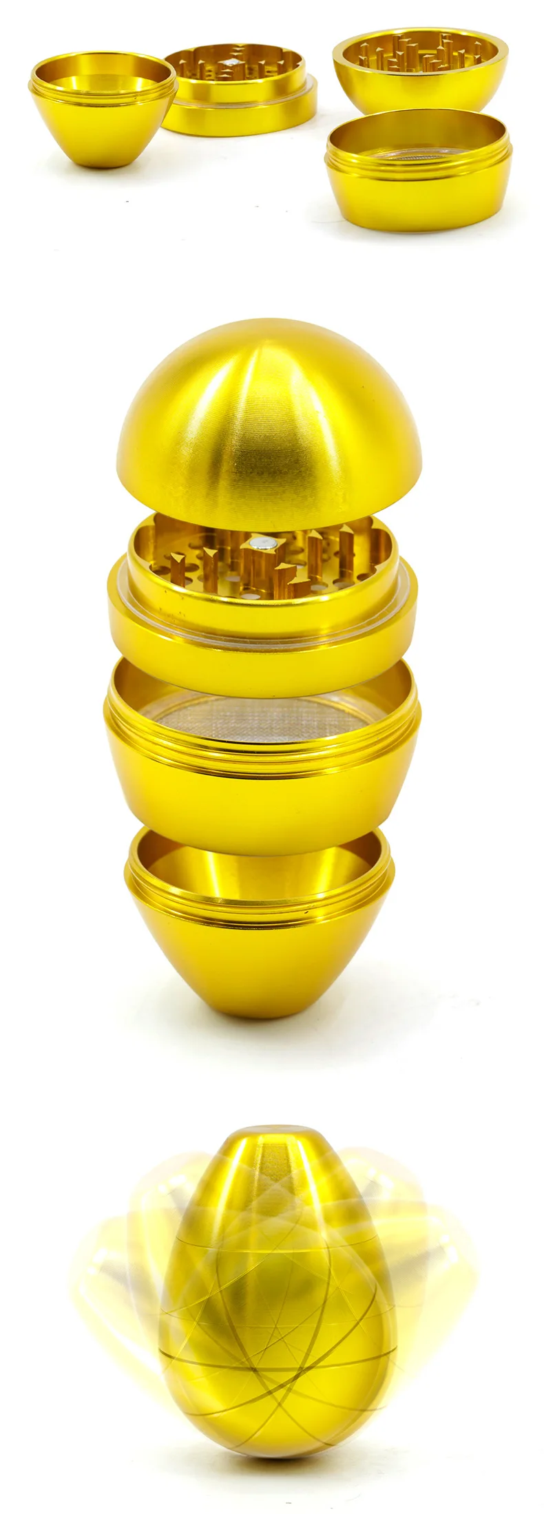 58MM colorful egg 4 layer tumbler smoke grinder Herb grinder for weed