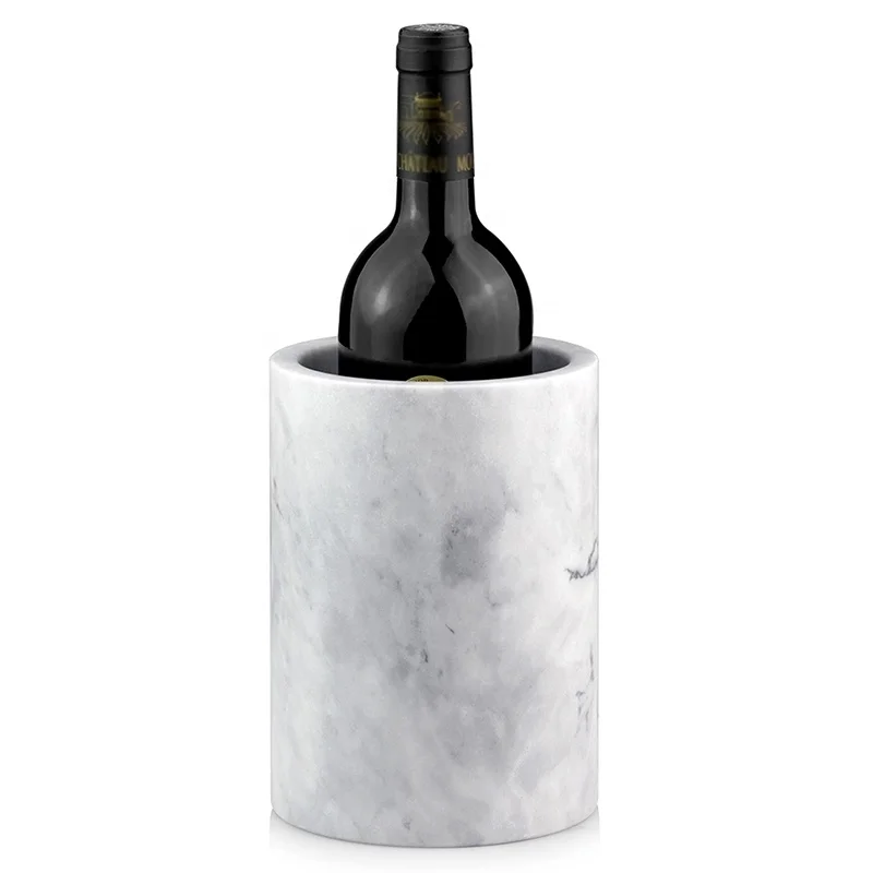 

Hot Sale White Marble Wine Chiller Ice Bucket Champagne Beer Bucket Ktv Bar Home Tableware Wine Ice Barrel