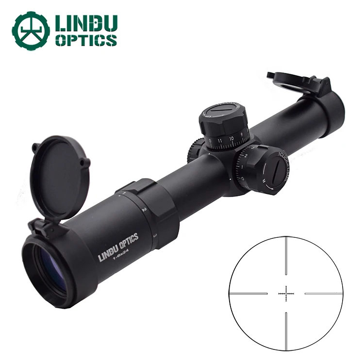 

LINDU OPTICS 30mm tube 1/5 MIL illuminated glass reticle SFP 1-6x24 rifle scope