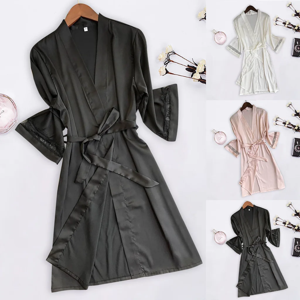 

AYP0211 high quality women's slip dress two-piece set silk elastic silk nightgown women's sleepwear pajama sets