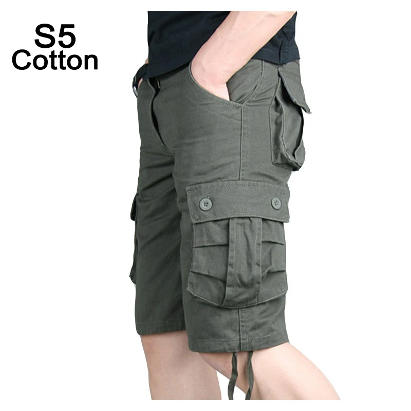 

Men's Cotton Canvas Military Tactical Short Pants Army Fans Combat Hiking Hunting Multi Pockets Safari Cargo Pant Trousers