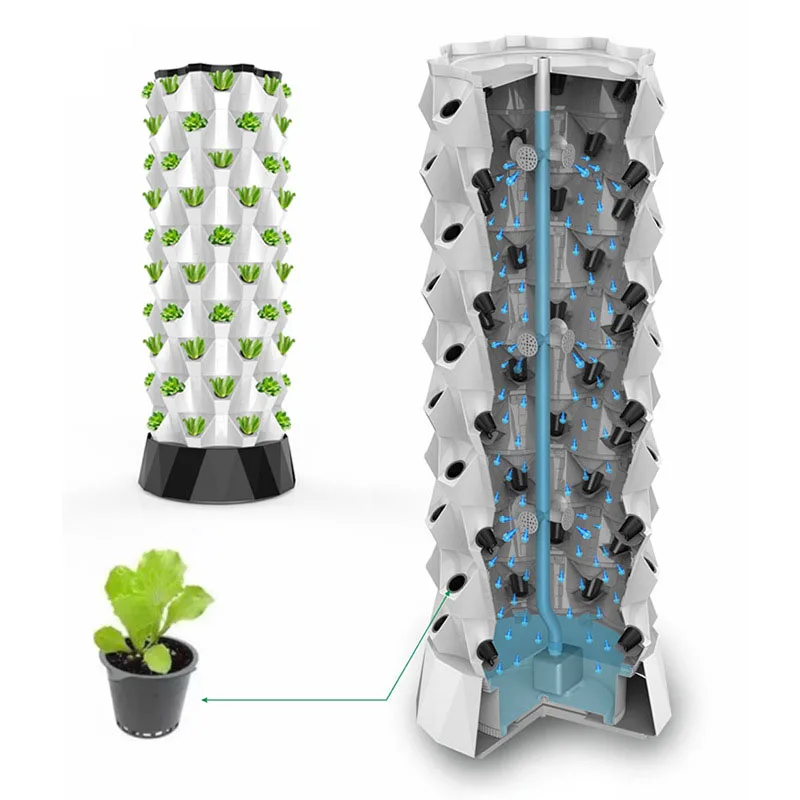 

New Greenhouse Soilless Plant Multi-Layer Pineapple Column Intelligent Vegetable Planting Pot Tower For Home Balcony Roof, 3 colors