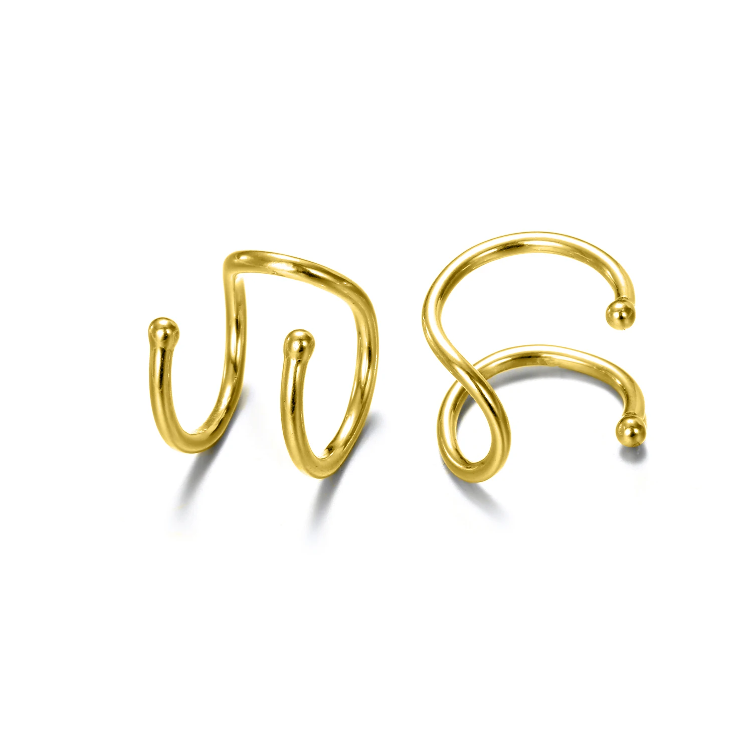 EManco Trendy 14k Gold Ear Cuffs Earrings 2021 Stainless Steel Wholesale Jewelry Minimalist Ear Cuffs Vendors