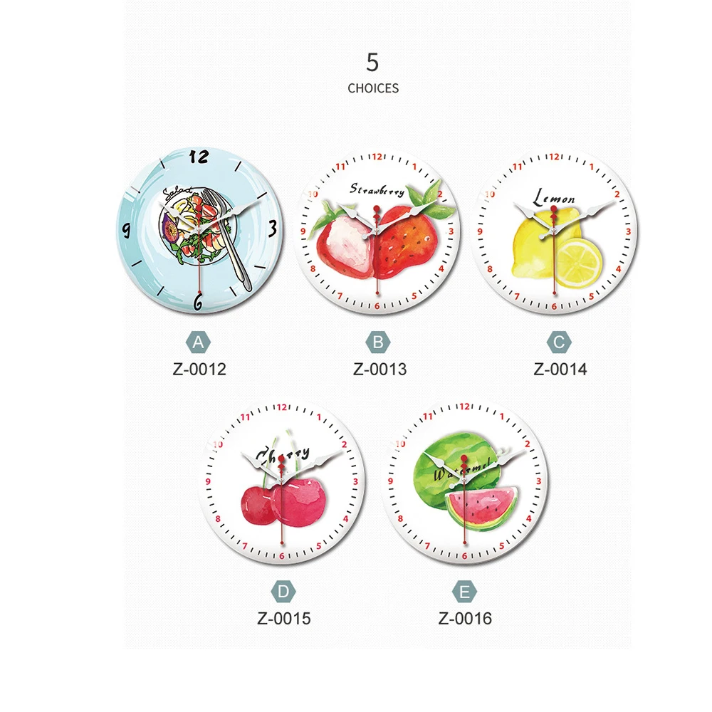 Creative Fruit Wall Clock Acrylic Round Silent-BLHWVW3305