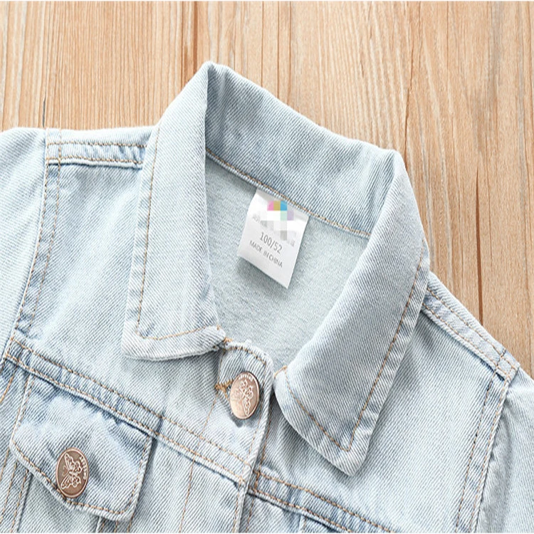 
Unique Style Fashionable Embroidered Coat Kids Denim Jacket Custom Denim Jackets 