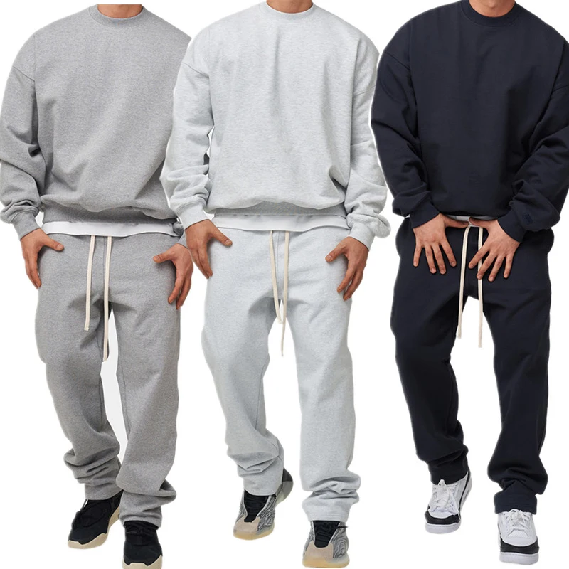 

Best Selling Popular Product Custom Logo Sportwear Set Breathable Men Loose Plus Size Long Sleeve Tracksuit
