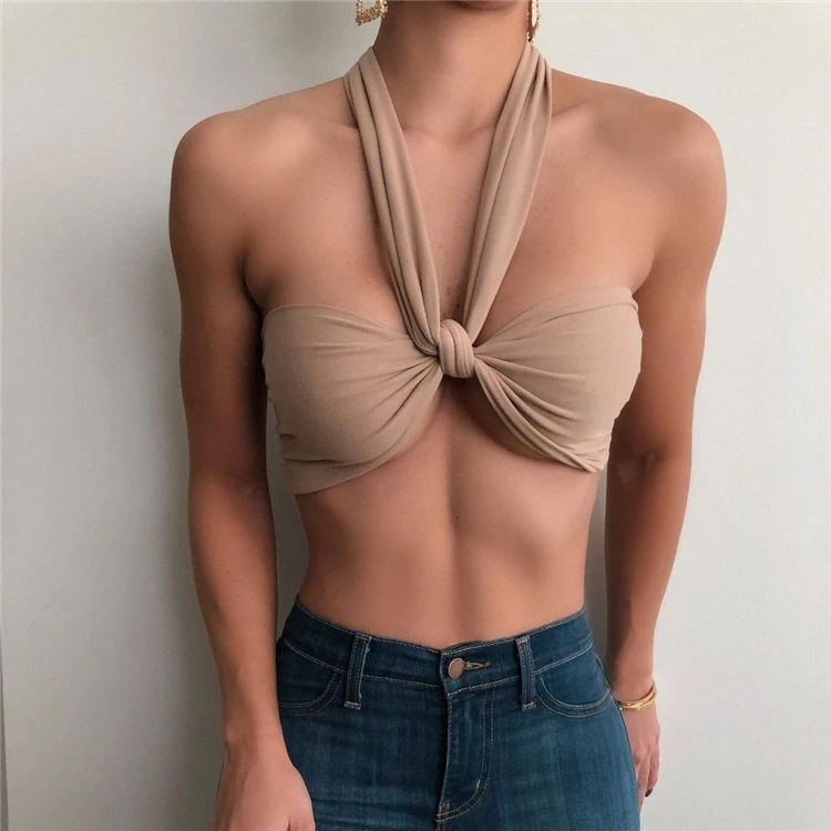 

DUODUOCOLOR Summer new casual personality solid color strapless bind sexy fashion tops 2021 trendy women clothing D97838