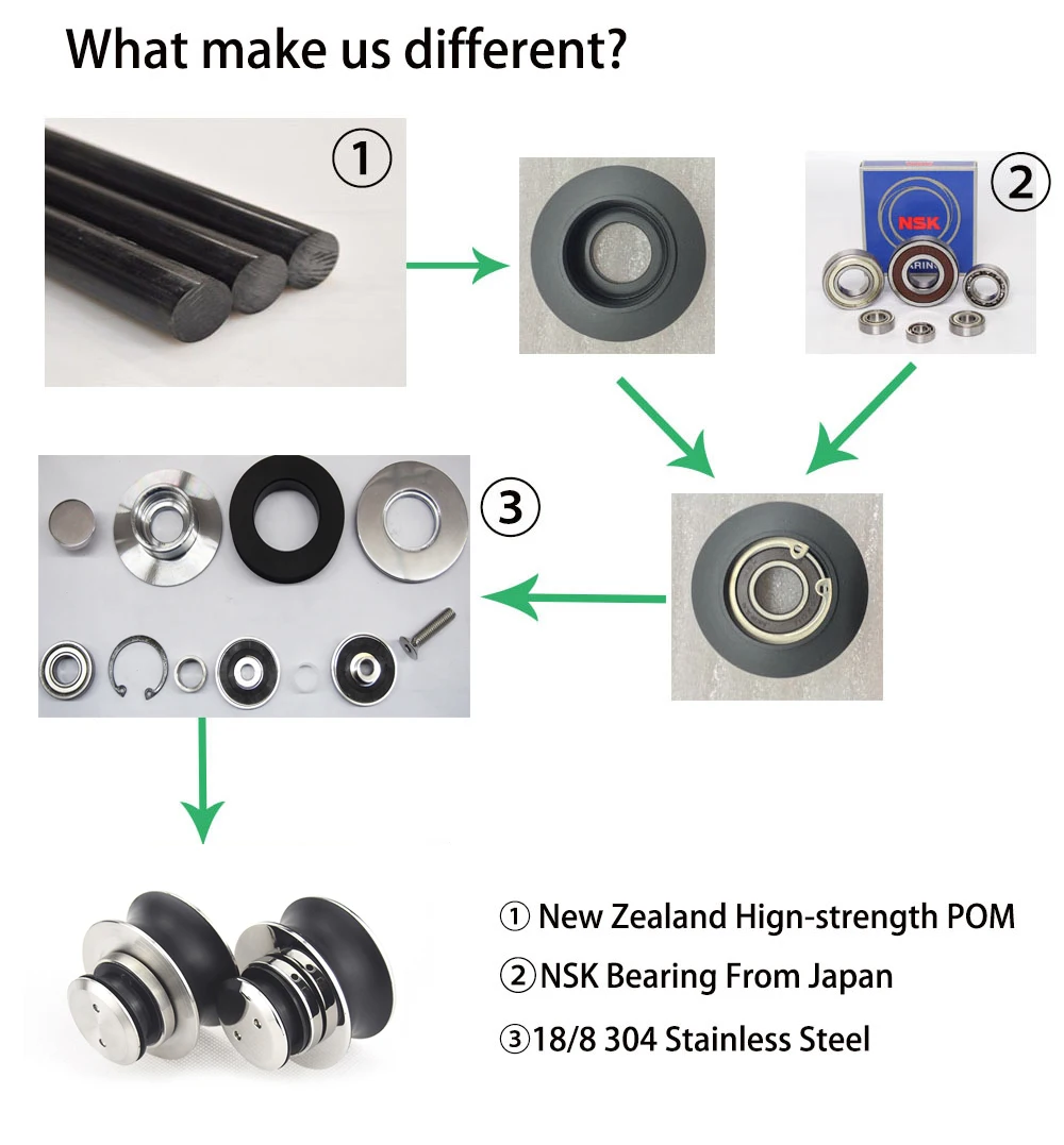 D70 shower door rollers