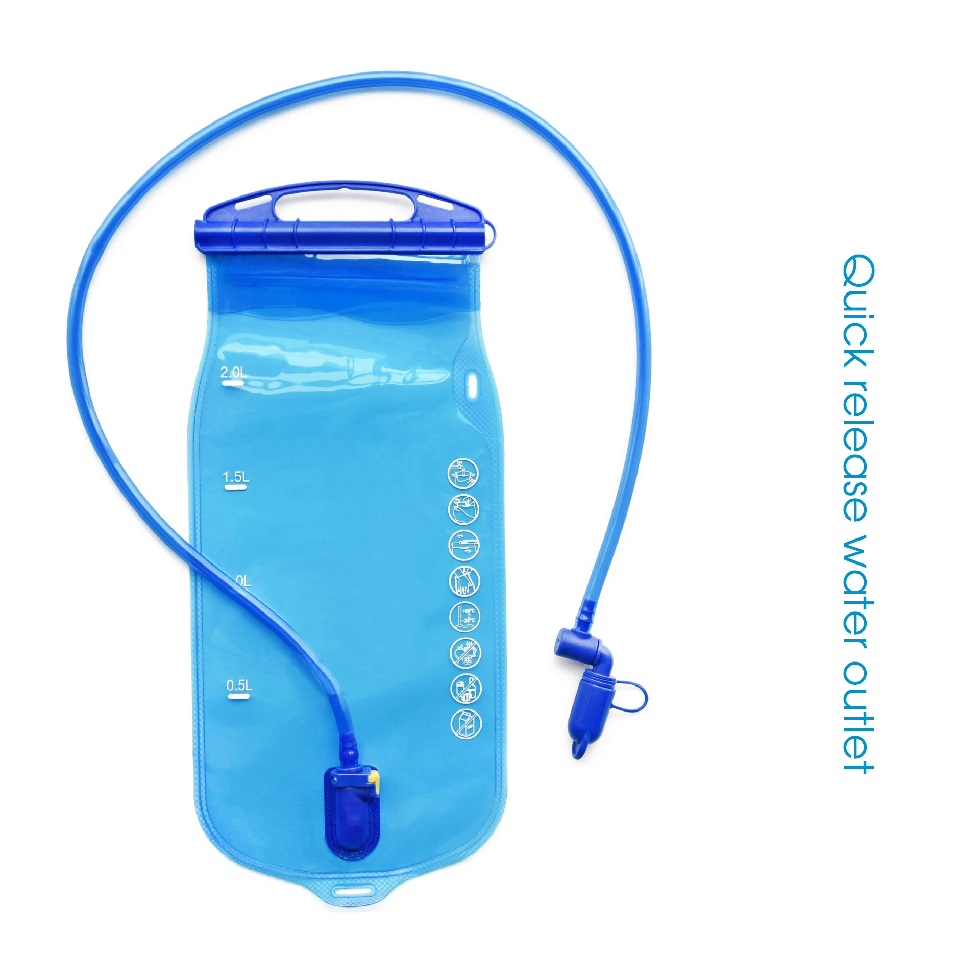 

2L BPA Free TPU Bicycle Cycling Camping Climbing Hiking Drinking Water Storage Bag Hydration Bladder, Blue