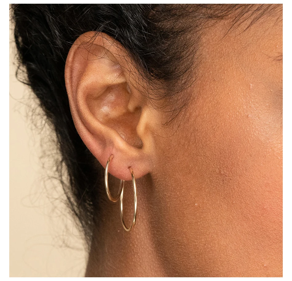

316l stainless steel hoop earrings set for women, Silver, 14k gold