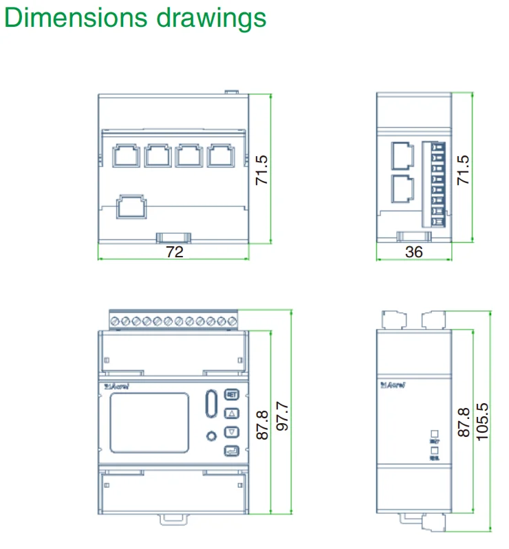 Acrel ADW200-D16-4S multi channel energy for sensor meter electricity monitor - ANKUX.COM