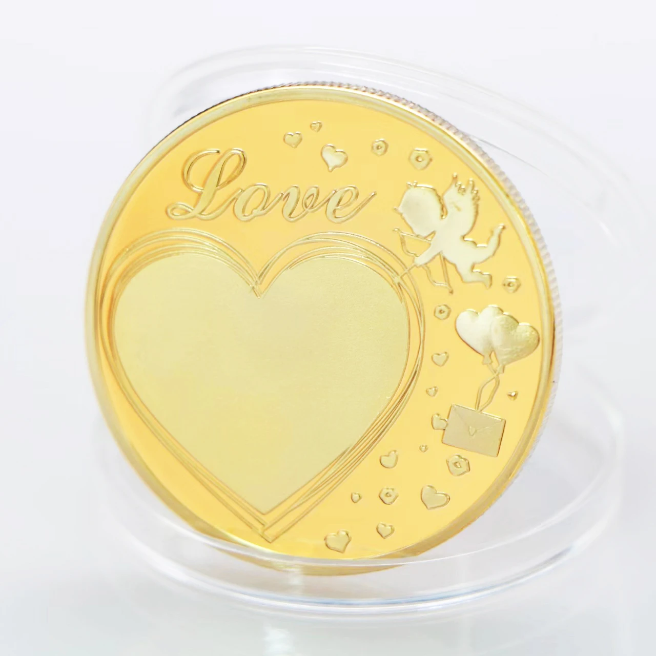 

Happy Valentin's Day Best Gift I Love You Happiness Lucky Romantic Souvenir Coin Real Gold Plated Commemorative Coin