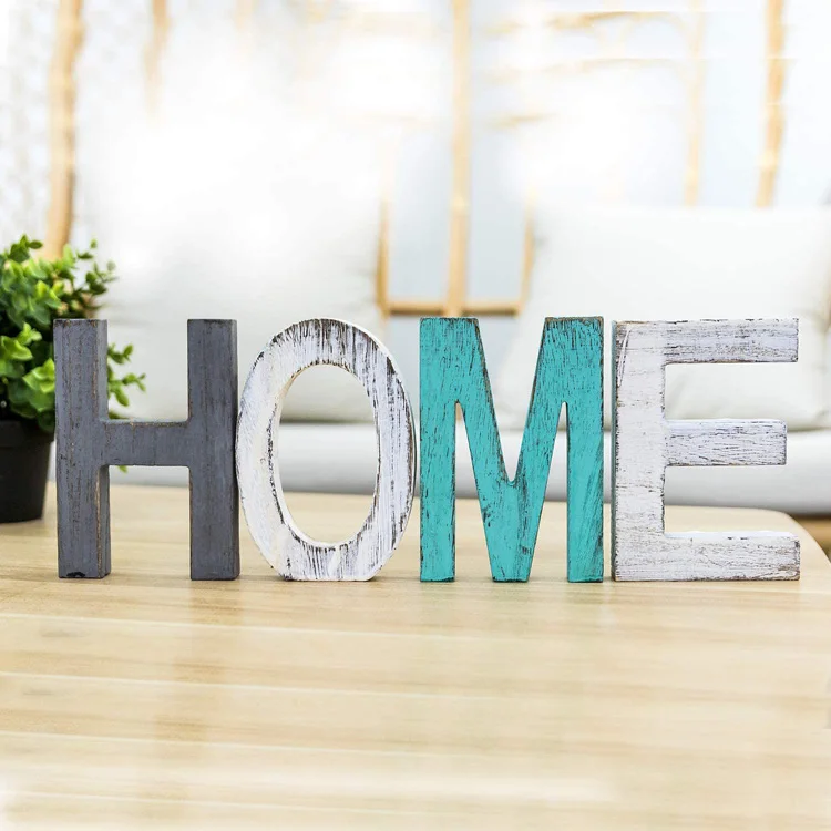 Rustic Wooden Home Sign Block Word Signs Wooden Letters For Home Decor