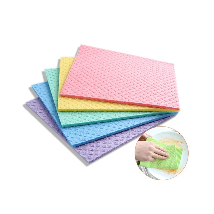 

Eco-friendly Cellulose Dishes cleaning Cloths biodegradable sponge Swedish Dishcloth for kitchen, 8 colors