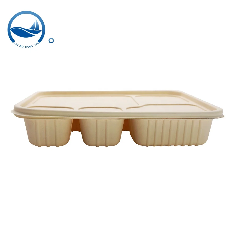 

PLA to Go Box Microwave Safe Plastic Lunch Box, Natural wood
