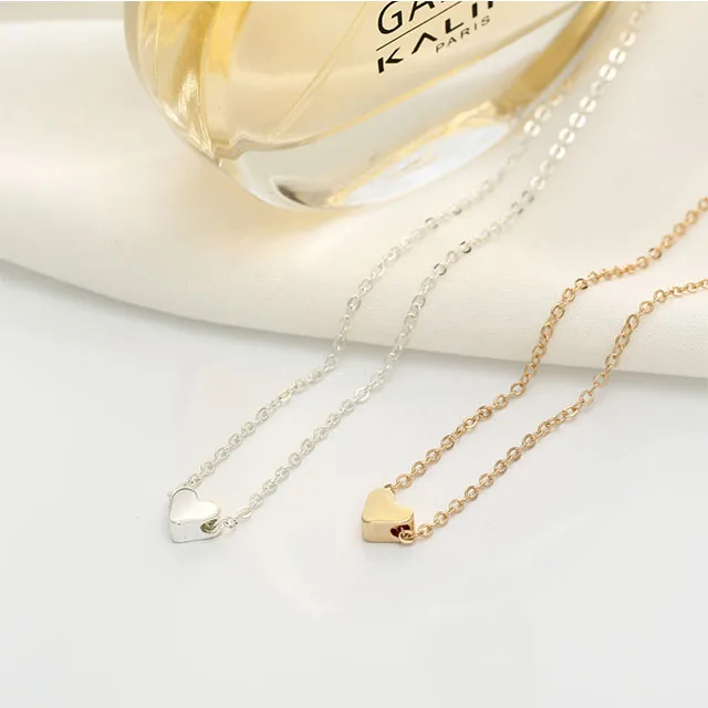 

European And American Jewelry Simple Fashion Women Street Style Jewelry Copper Peach Heart Love Clavicle Necklace Wholesale, 2 colors