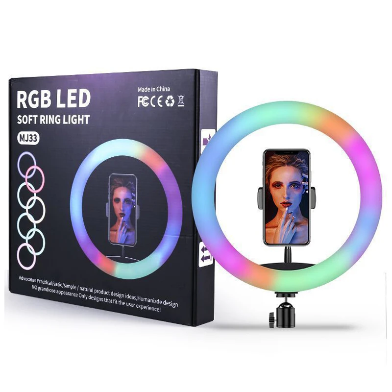 

Hot Sale 12inch flexible led selfie rgb ring light with remote control