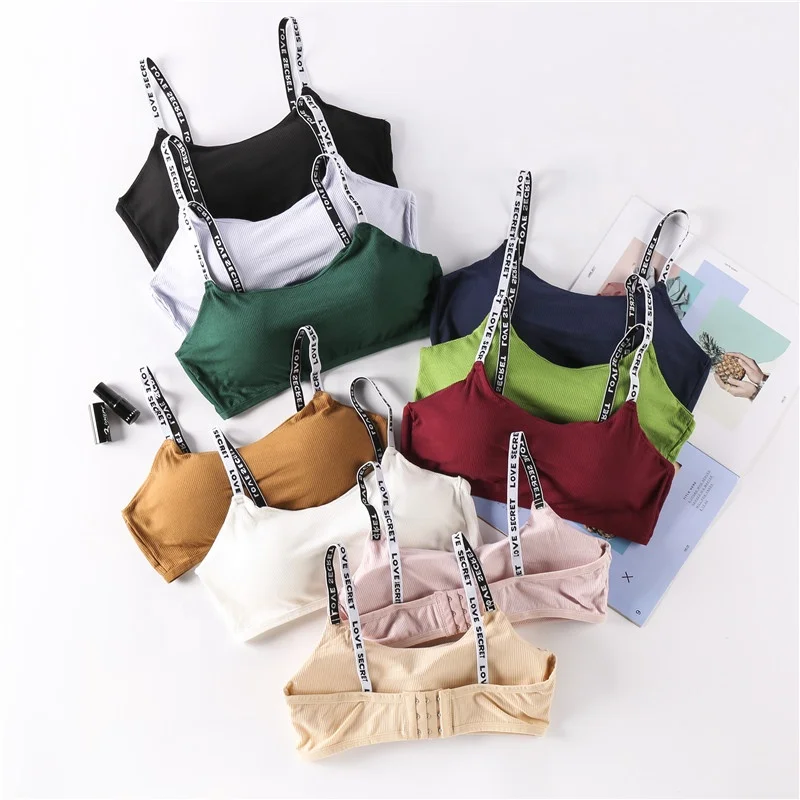 Exquisite craftsmanship New Sexy Wire Free Bralette Underwear Thread the fabric Letters straps boob tube top